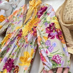 Stunning gardenia Multicolour boho tunic /mini dress w prairie shabby chic vibe